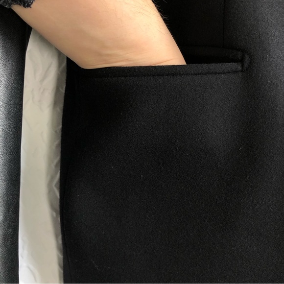 Aritizia Babaton Black Fred Blazer Wool Cashmere Vegan Faux Leather Jacket - Picture 5 of 16